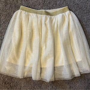 Holiday Time Gold and White Skater Skirt
